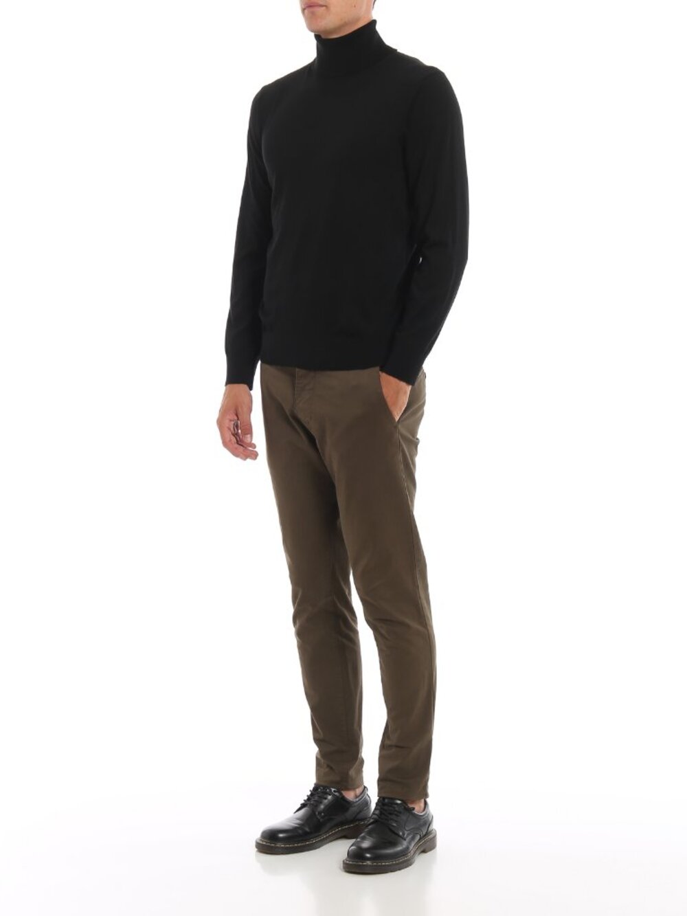 Z Zegna Fine Knit Pure Wool Turtleneck Sweater Black Men's M - Picture 7 of 7